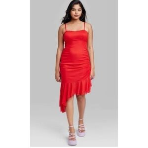 Wild Fable Sleeveless Red Mesh Dress